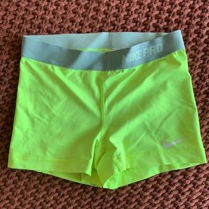 Neon Nike pro shorts
